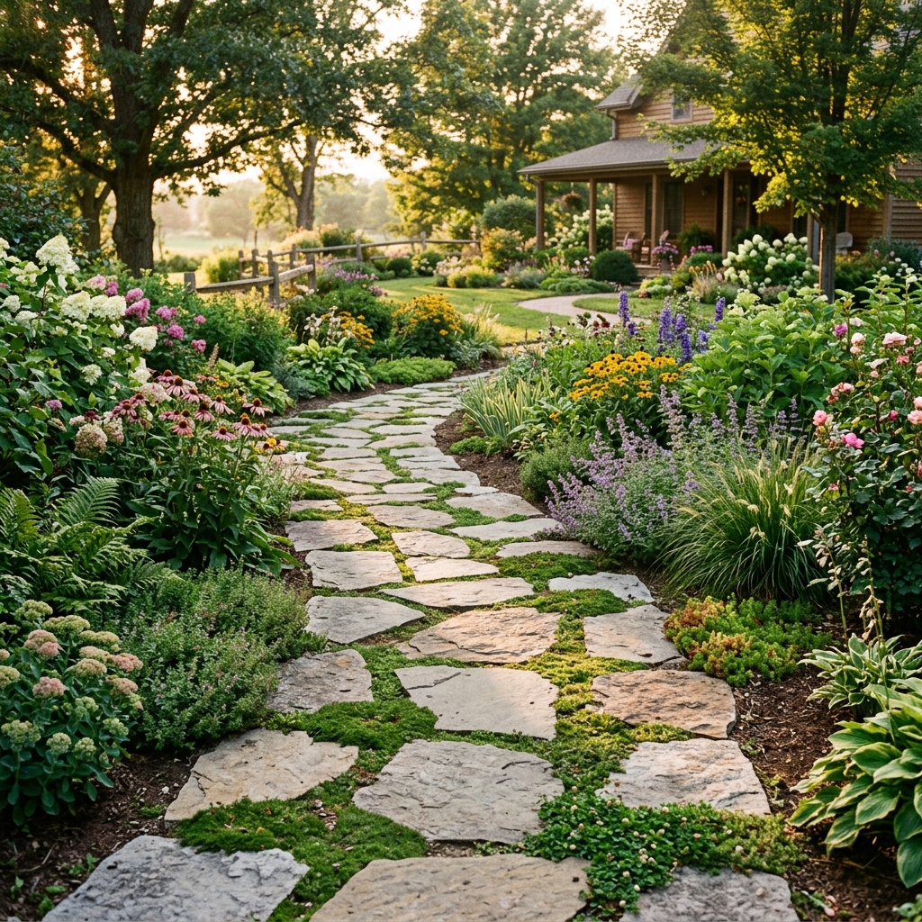 Flagstone paver patio